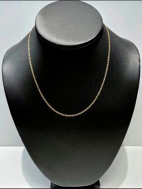14k Solid Gold Valentino Link Chain 26" Necklace 2mm- Anchor Marin